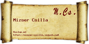 Mizser Csilla névjegykártya